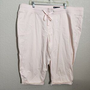 Lee Womens Relaxed Fit Cropped Capri Pants 24W M Light Pink